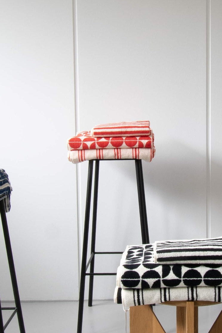 Retro Stripe håndklæde - Orange/Cream